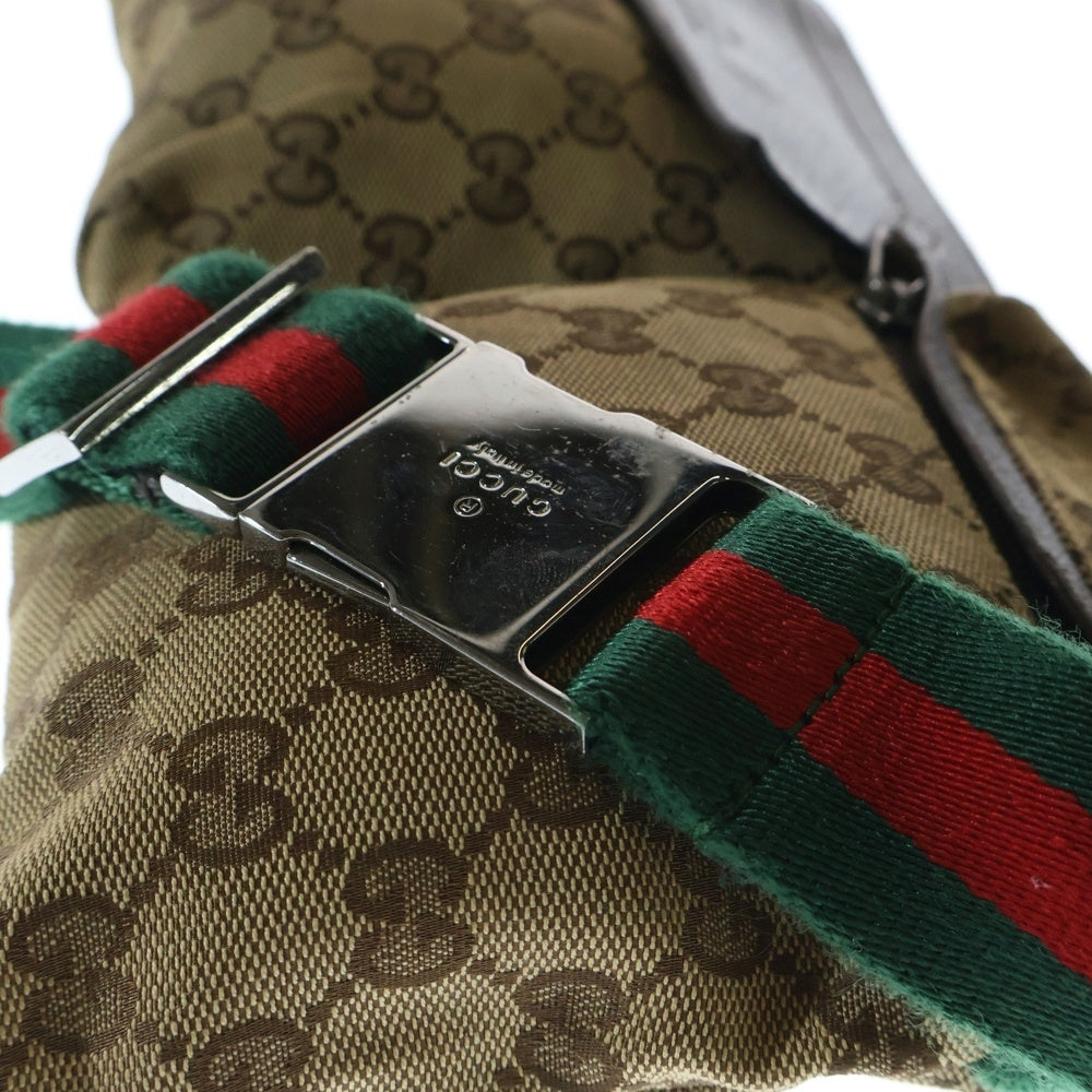 GUCCI(グッチ) GGキャンバス ウエストポーチ ボディバッグ ショルダーバッグ ベージュ キャンバス×レザー 28566