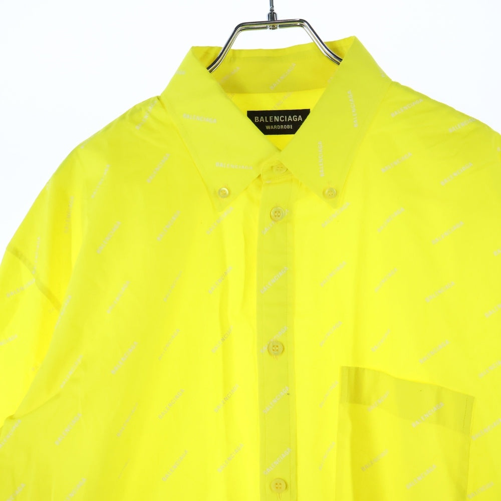 BALENCIAGA(バレンシアガ) All Over Logo Shirt 534333 TBL96 総柄ロゴ長袖シャツ イエロー