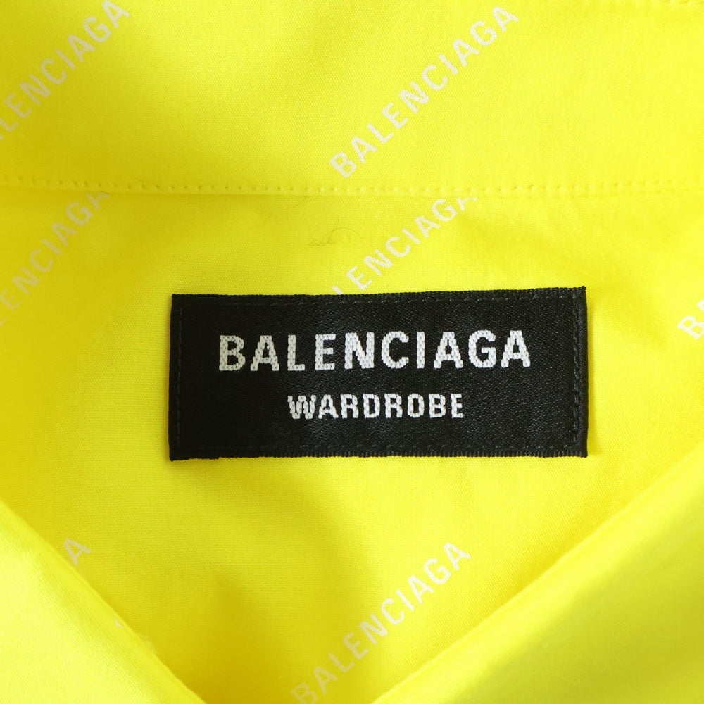 BALENCIAGA(バレンシアガ) All Over Logo Shirt 534333 TBL96 総柄ロゴ長袖シャツ イエロー