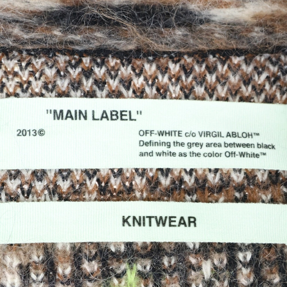 OFF-WHITE(オフホワイト) レオパード柄 モヘアオーバーサイズカーディガン ブラウン OMHA031F17650014