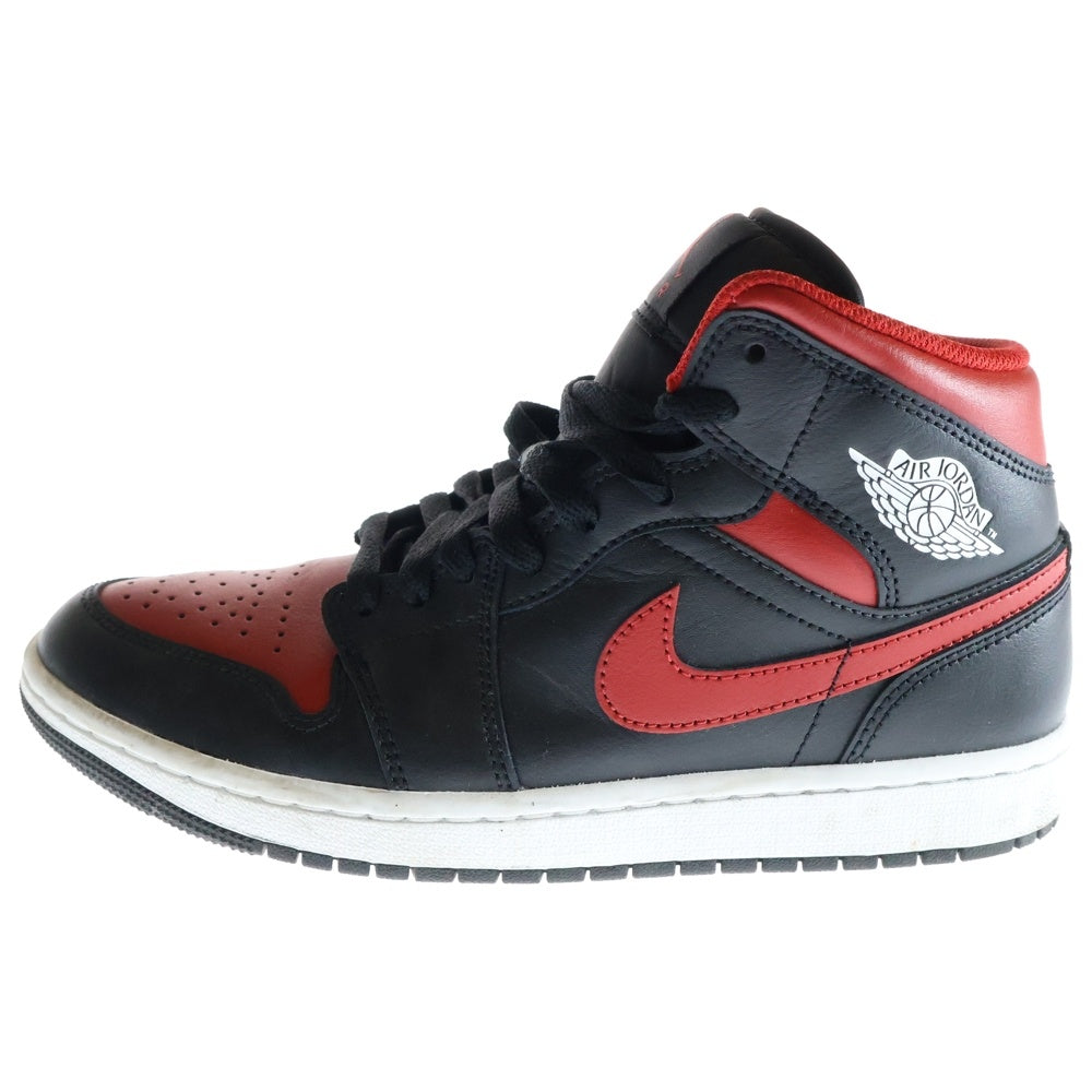 NIKE(ナイキ) AIR JORDAN 1 MID BRED DQ8426-067 エアジョーダン1 ブレッド ミッドカットスニーカー ブラック/レッド US7.5/25.5cm