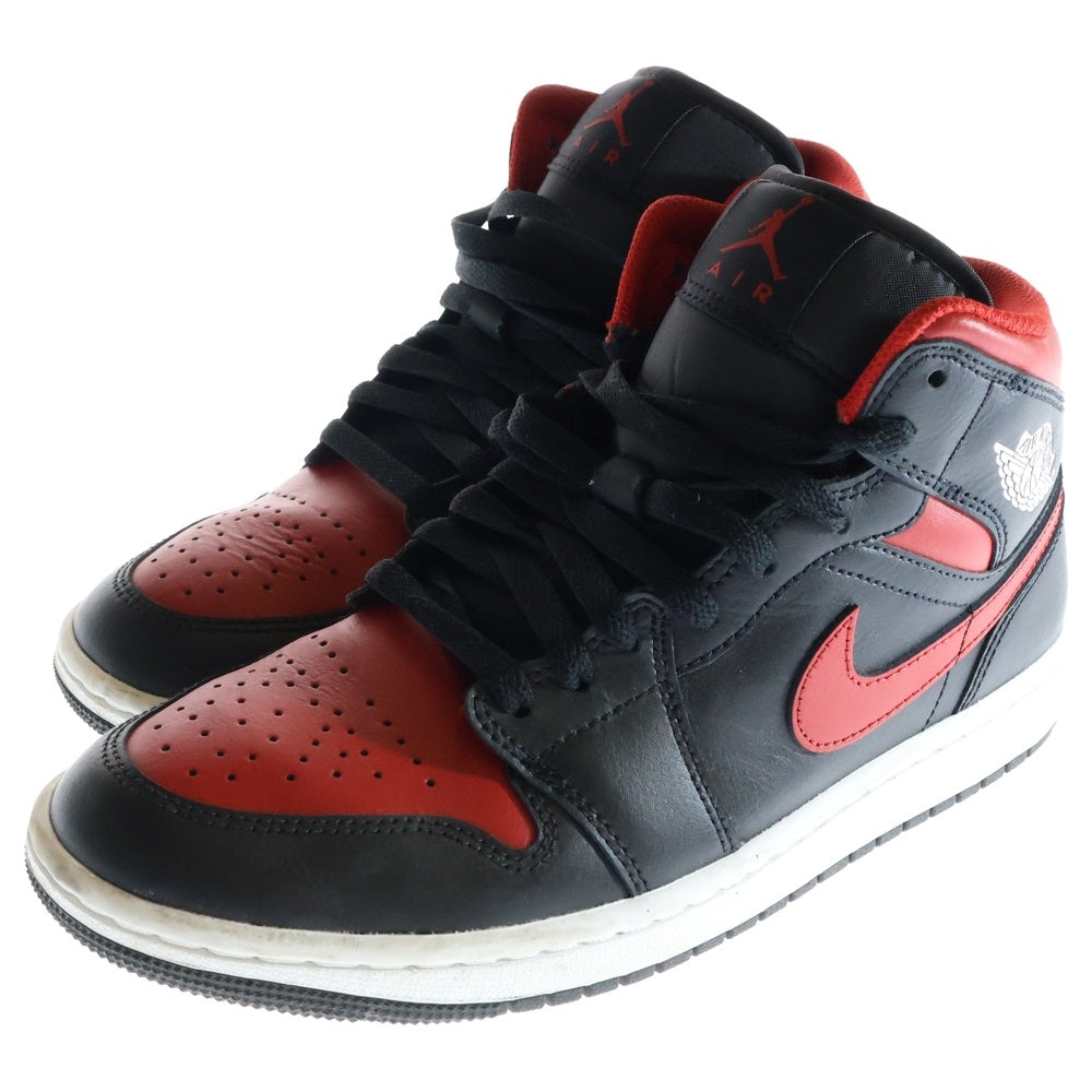 NIKE(ナイキ) AIR JORDAN 1 MID BRED DQ8426-067 エアジョーダン1 ブレッド ミッドカットスニーカー ブラック/レッド US7.5/25.5cm