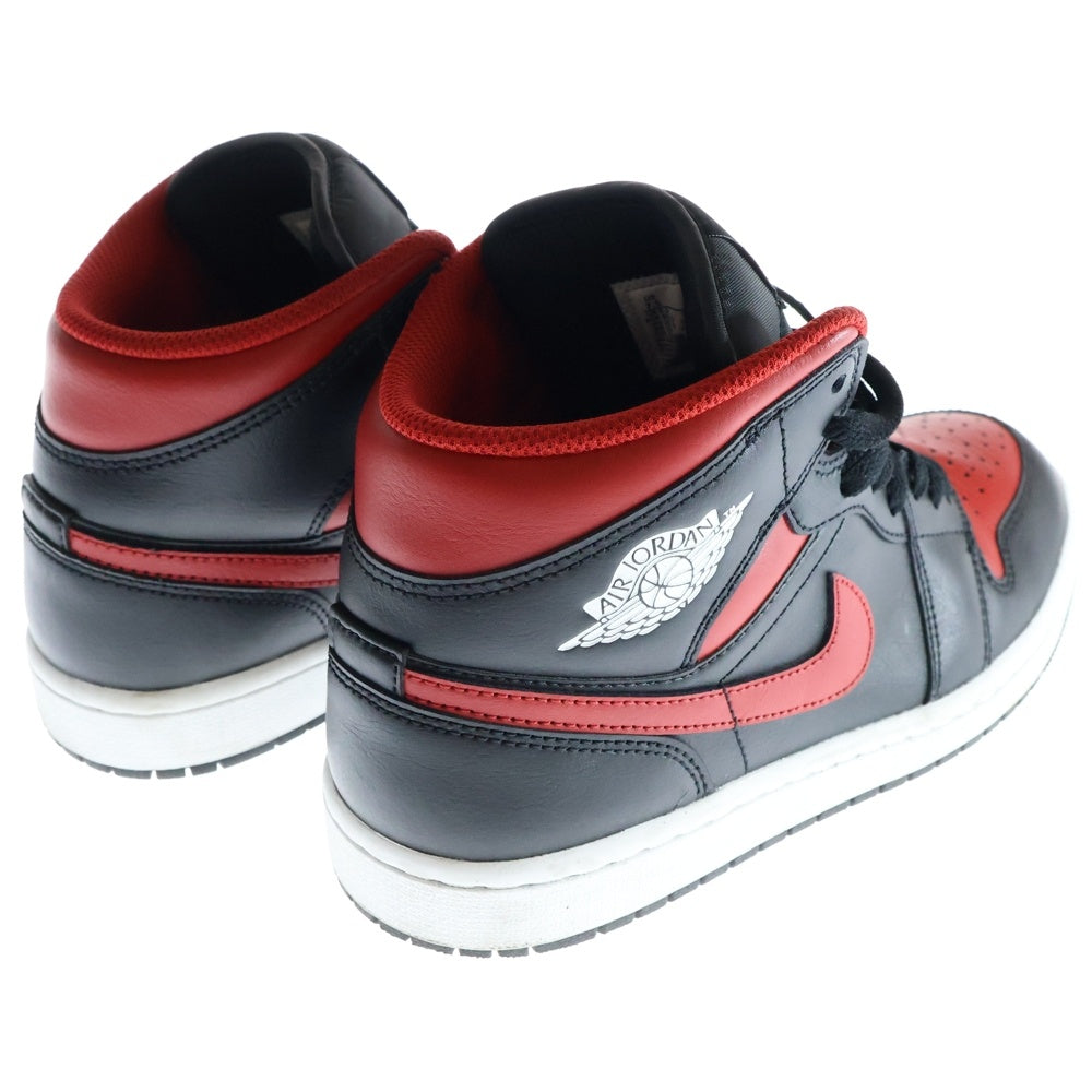 NIKE(ナイキ) AIR JORDAN 1 MID BRED DQ8426-067 エアジョーダン1 ブレッド ミッドカットスニーカー ブラック/レッド US7.5/25.5cm