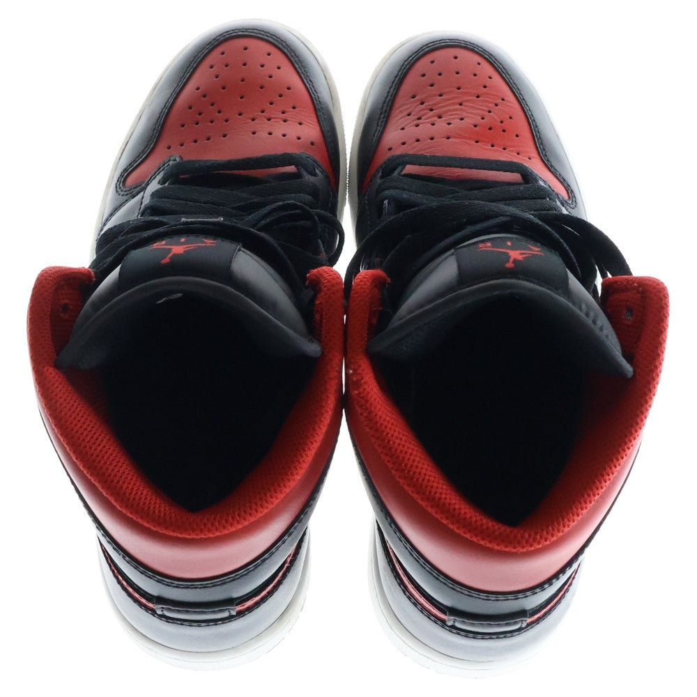 NIKE(ナイキ) AIR JORDAN 1 MID BRED DQ8426-067 エアジョーダン1 ブレッド ミッドカットスニーカー ブラック/レッド US7.5/25.5cm