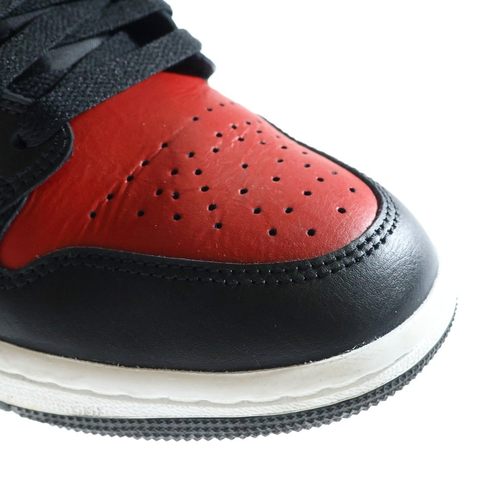 NIKE(ナイキ) AIR JORDAN 1 MID BRED DQ8426-067 エアジョーダン1 ブレッド ミッドカットスニーカー ブラック/レッド US7.5/25.5cm