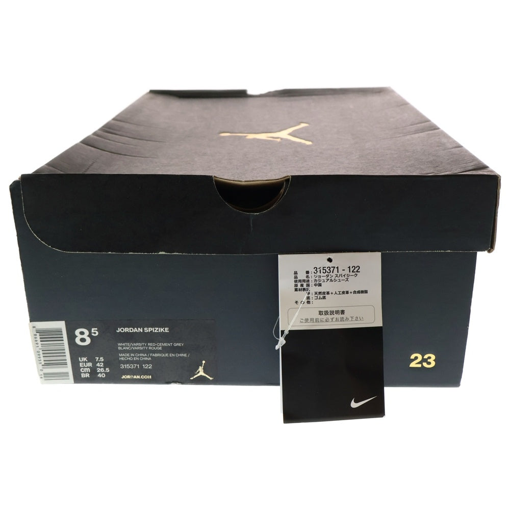 NIKE(ナイキ) JORDAN SPIZIKE 315371-122 ジョーダン スパイジーク セメント ハイカットスニーカー ホワイト/グレー US8.5/26.5cm