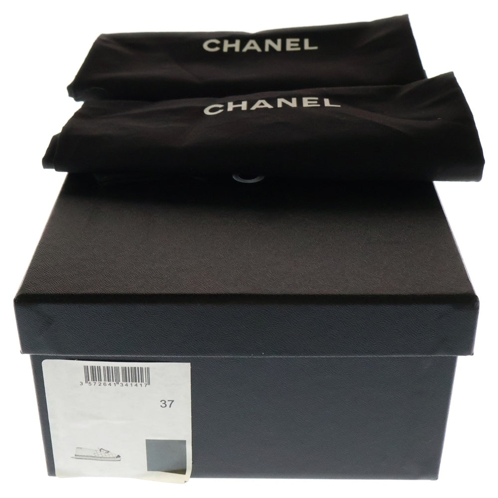 CHANEL(シャネル) ココマーク マトラッセ エスパドリーユ フラットシューズ ブラック レディース