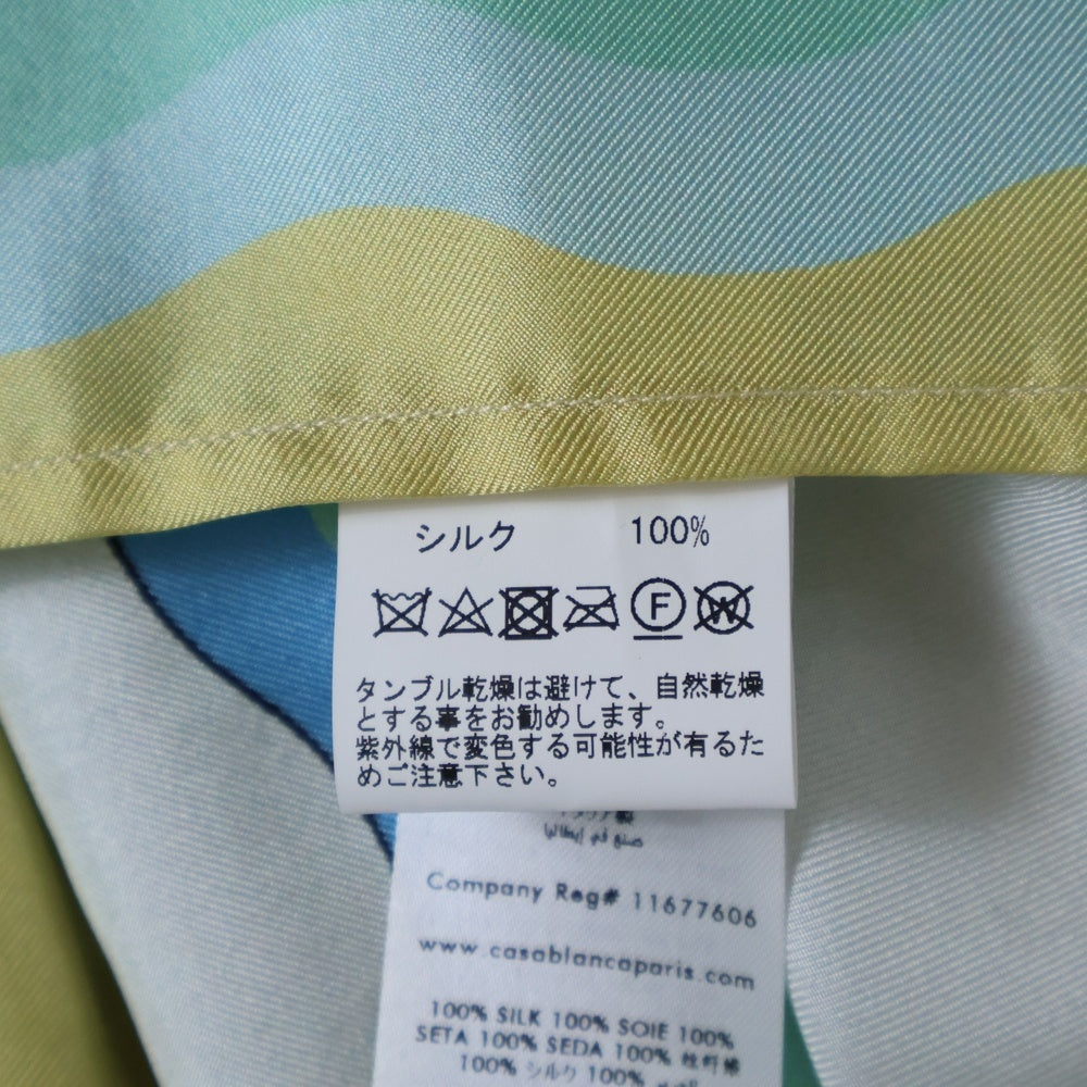 CASABLANCA(カサブランカ) SILK SATIN CUBAN COLLAR SHORT ロゴ総柄シルク 開襟シャツ 半袖シャツ マルチ レディース