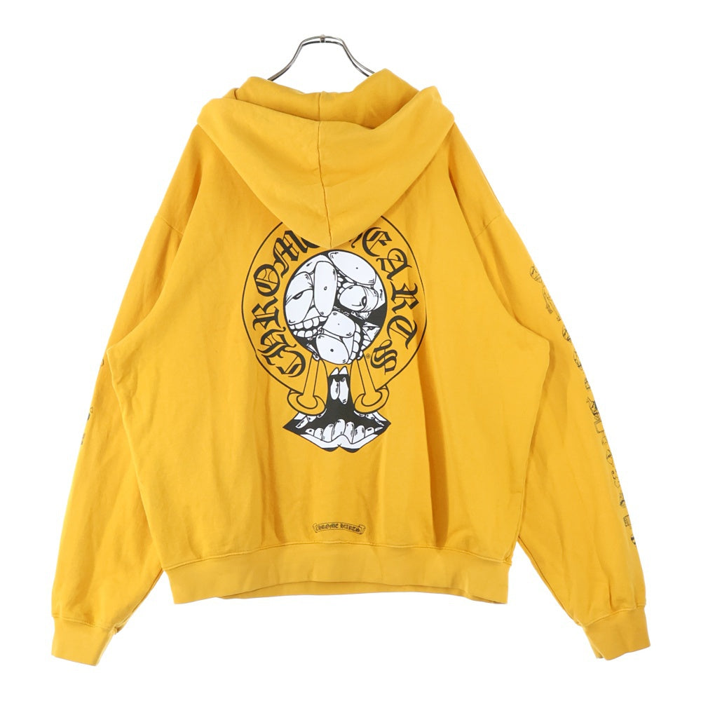 CHROME HEARTS(クロムハーツ) PPO mustard HD PLVR MATTY BOYバックプリントプルオーバーパーカー マスタード