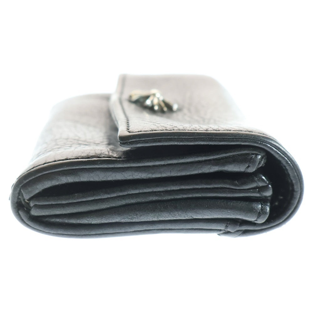 CHROME HEARTS(クロムハーツ) TINY WALLET タイニーレザーウォレット CHプラスボタン 財布 ブラック BCA372