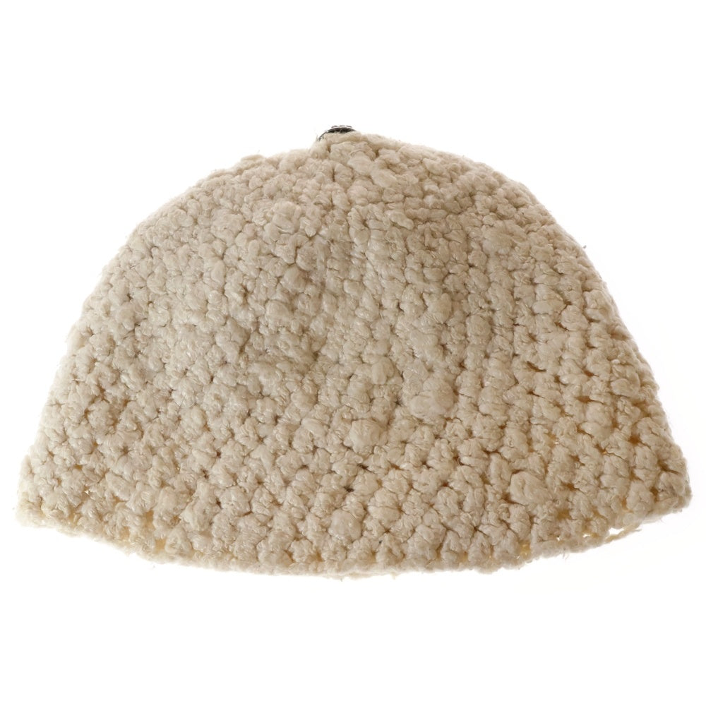CHROME HEARTS(クロムハーツ) OLD BEANIE CASH オールド クロスパッチ カシミヤ ニットキャップ ビーニー 帽子 ホワイト