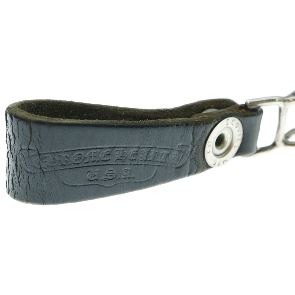 CHROME HEARTS(クロムハーツ) BELT LOOP ハートボールボタンレザーベルトループ シルバー/ブラック