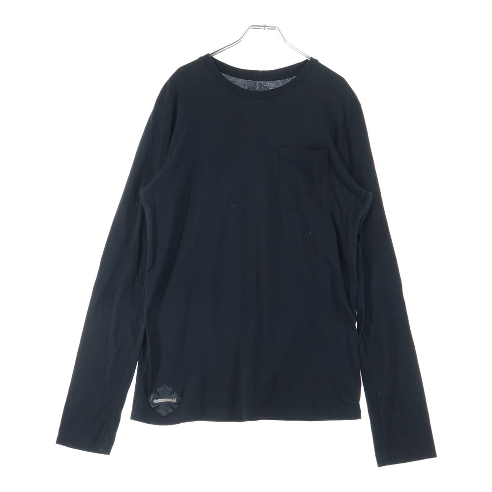 CHROME HEARTS(クロムハーツ) CH LS-1 CHプラスパッチ付き 長袖 ポケットTシャツ カットソー ブラック
