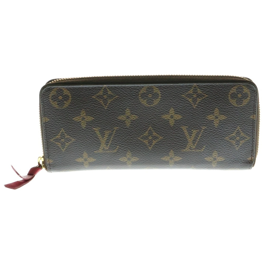 LOUIS VUITTON(ルイヴィトン) モノグラム ポルトフォイユクレマンス ラウンドファスナーレザーロングウォレット 長財布 ブラウン M60742
