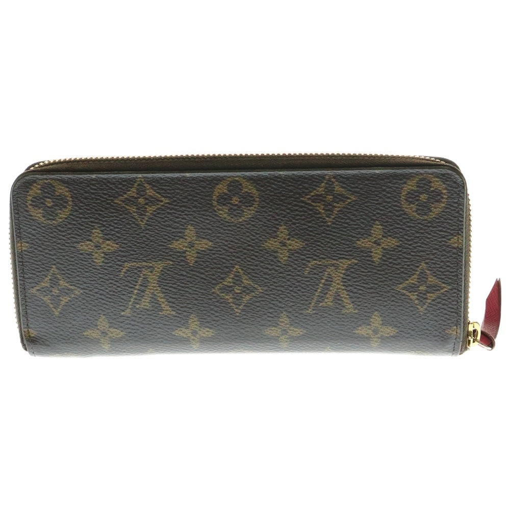 LOUIS VUITTON(ルイヴィトン) モノグラム ポルトフォイユクレマンス ラウンドファスナーレザーロングウォレット 長財布 ブラウン M60742
