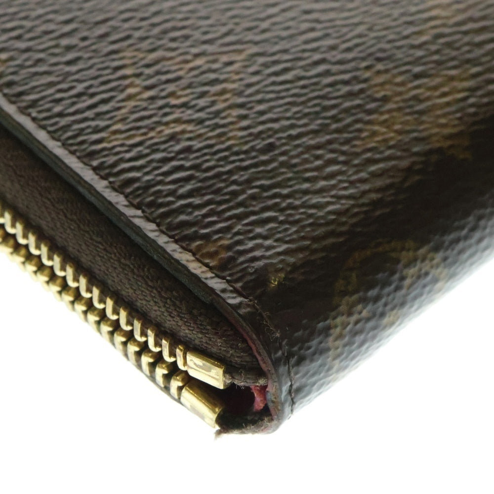 LOUIS VUITTON(ルイヴィトン) モノグラム ポルトフォイユクレマンス ラウンドファスナーレザーロングウォレット 長財布 ブラウン M60742