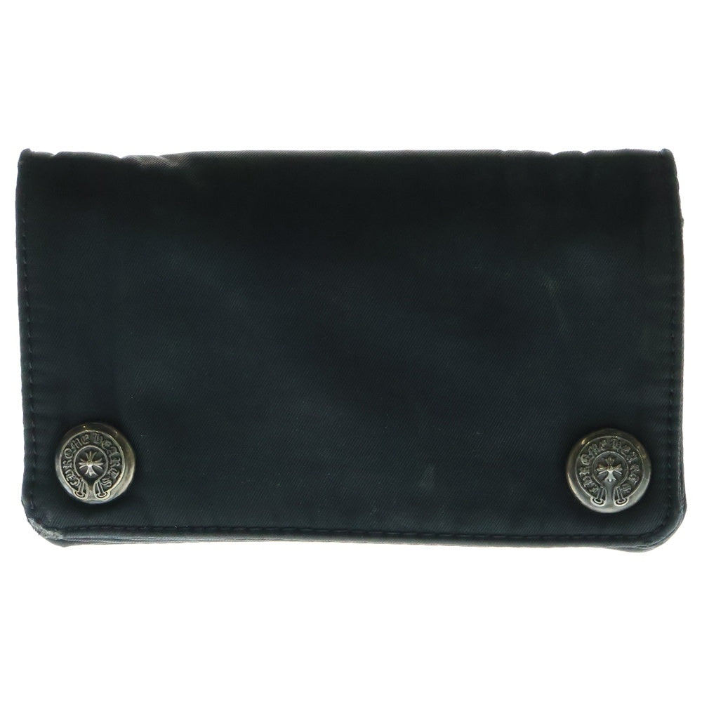 CHROME HEARTS(クロムハーツ) 1ZIP 1ジップ ホースシューボールボタン ナイロンウォレット 財布 ブラック