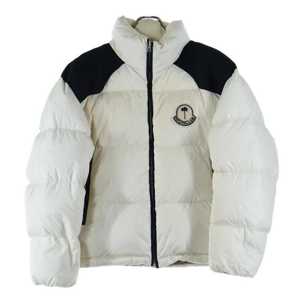 MONCLER(モンクレール) ×Palm Angels Nevin Short Down Jacket ×パームエンジェルス フロントロゴワッペン付きダウンジャケット H209L1A00002 M2341 ホワイト