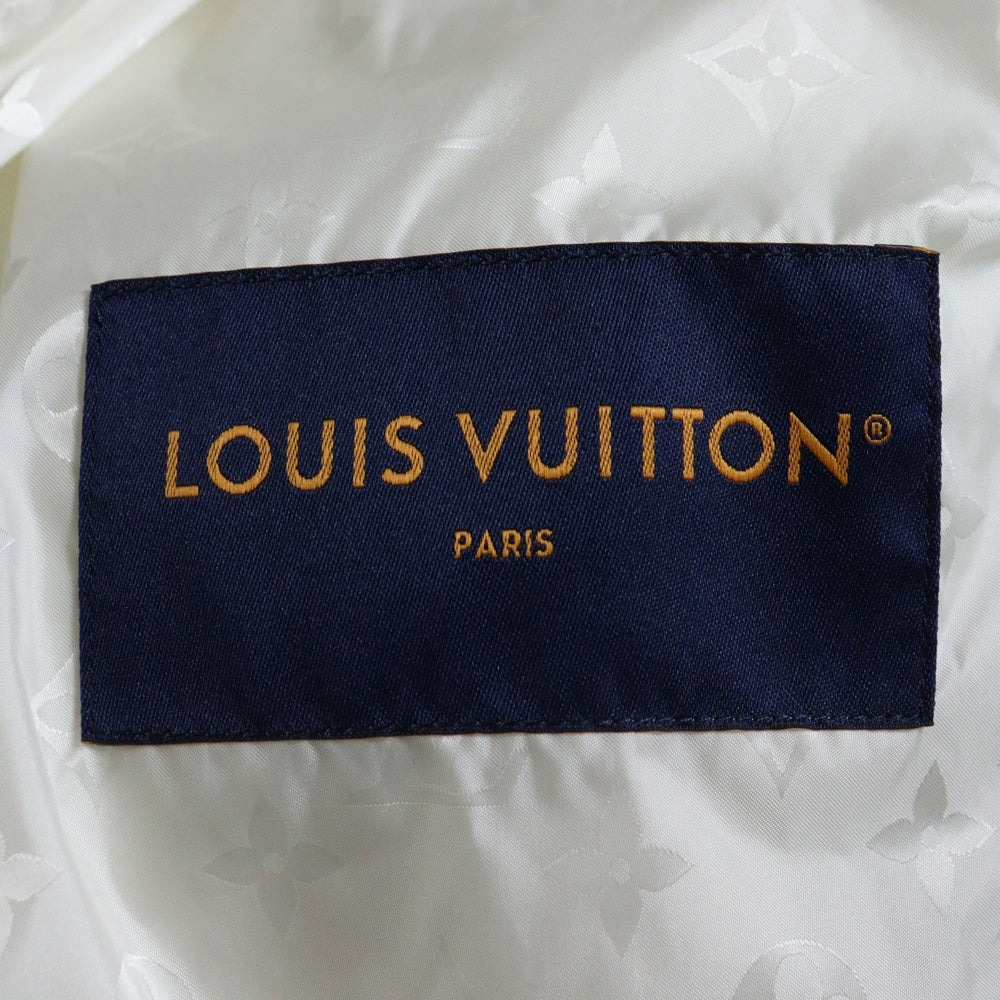 LOUIS VUITTON(ルイヴィトン) 25AW レザーパッチ モノグラムフリースブルゾン ジップアップジャケット RM252MQ TDK HSY42W ホワイト