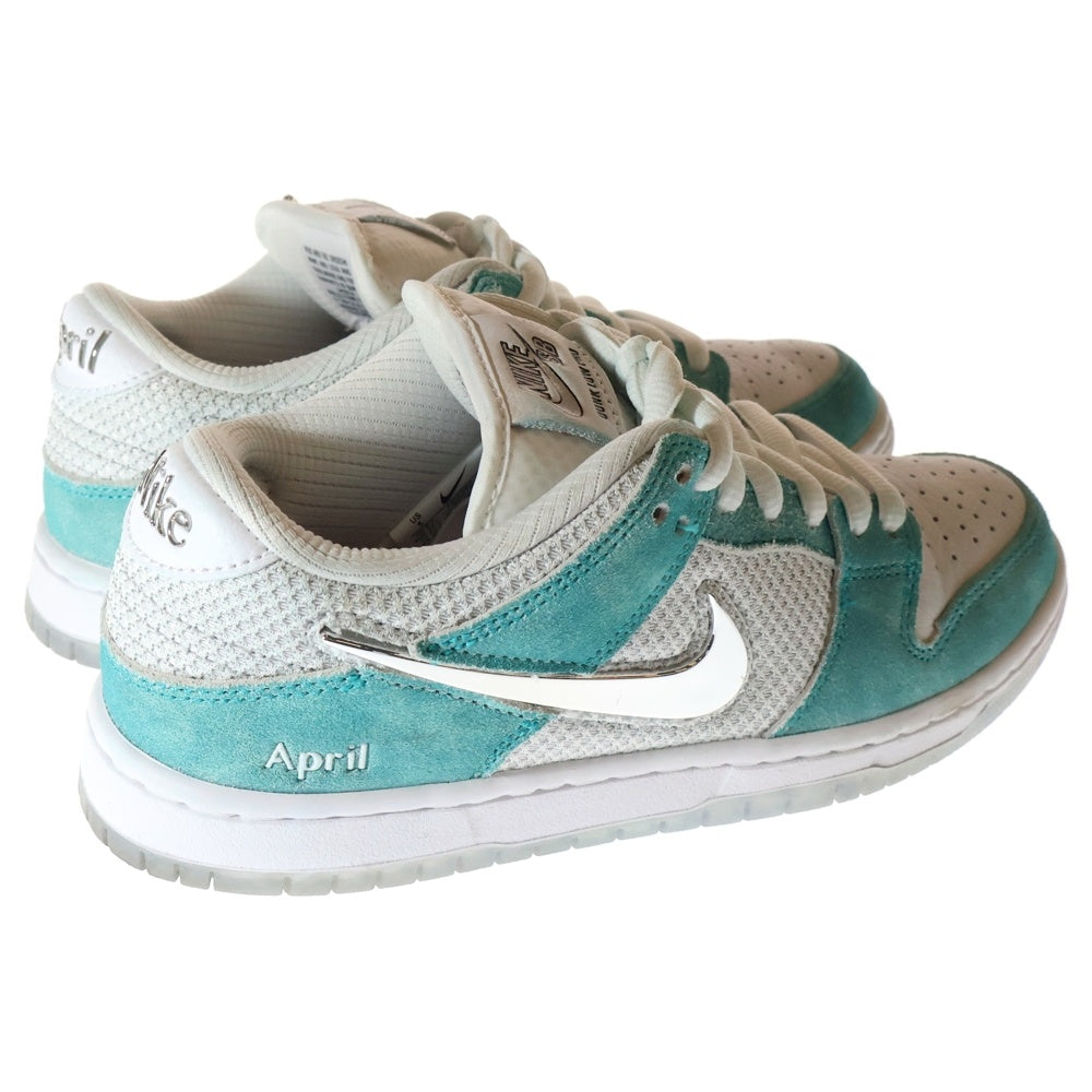 NIKE SB(ナイキエスビー) DUNK LOW PRO QS APRIL SKATEBOARDS FD2562-400 ダンク エイプリル スケートボード ローカットスニーカー ホワイト/ブルー US5/23.5cm レディース