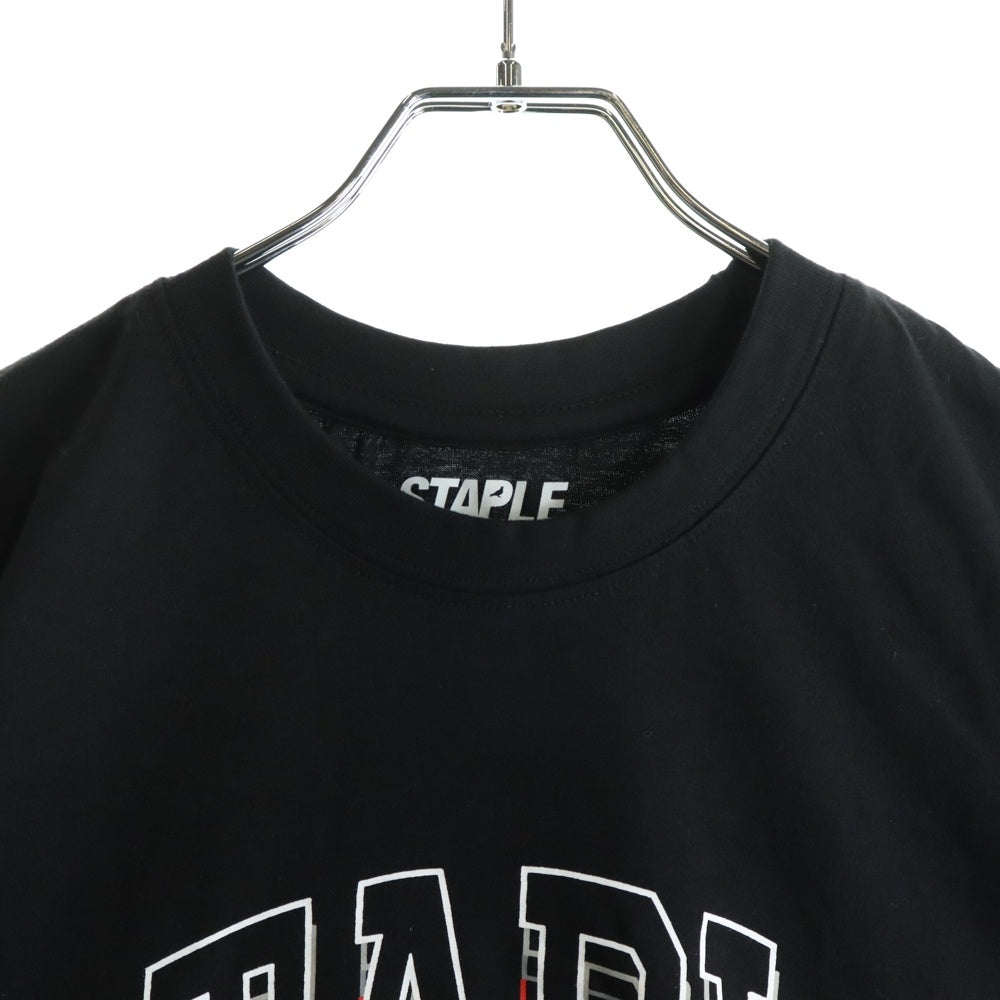 NO BRAND(ノーブランド) STAPLEフロントロゴ 半袖Tシャツ ブラック 2105C6584