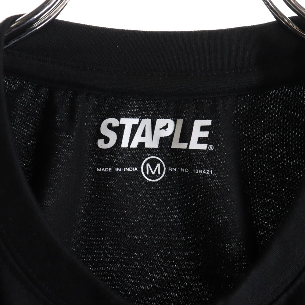 NO BRAND(ノーブランド) STAPLEフロントロゴ 半袖Tシャツ ブラック 2105C6584