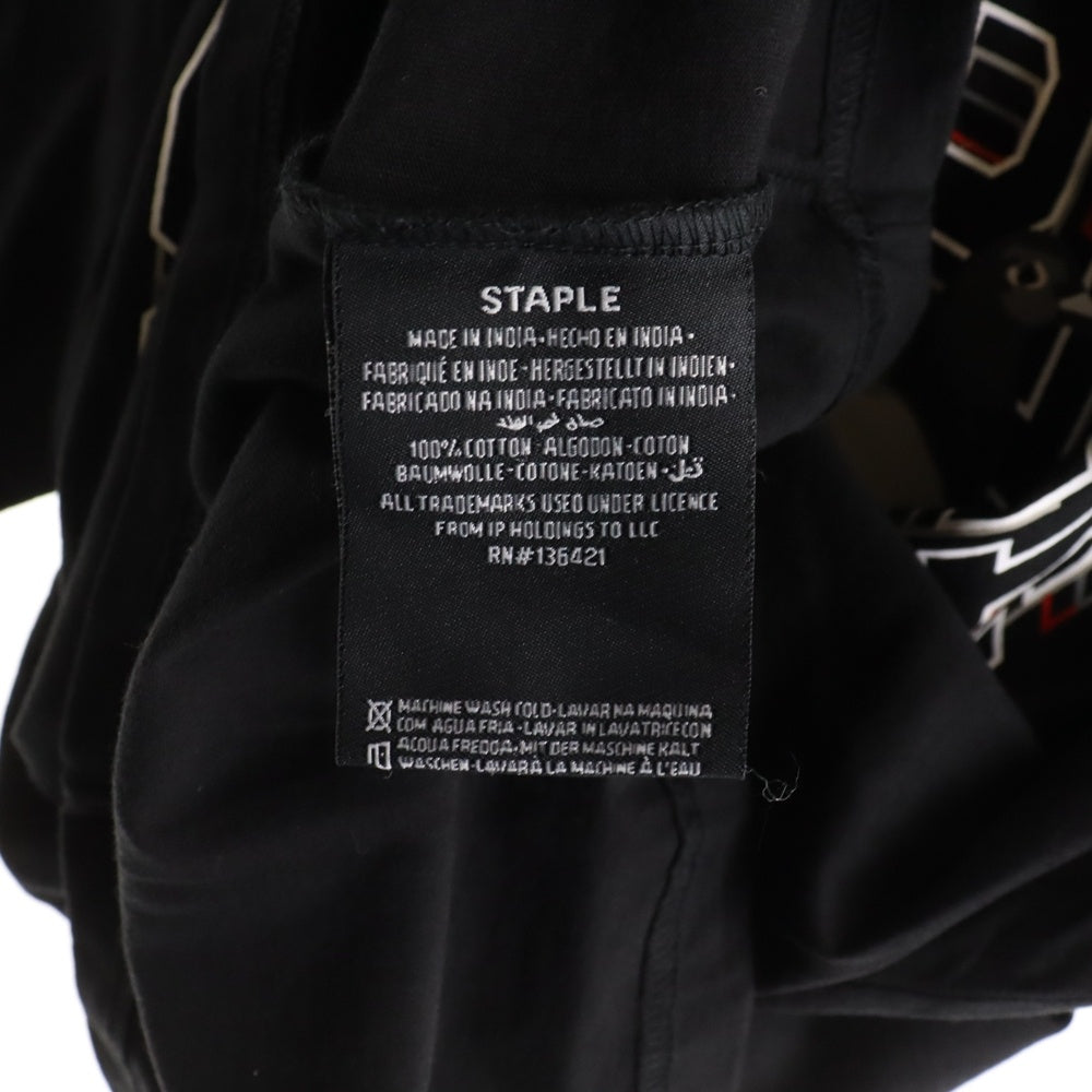 NO BRAND(ノーブランド) STAPLEフロントロゴ 半袖Tシャツ ブラック 2105C6584