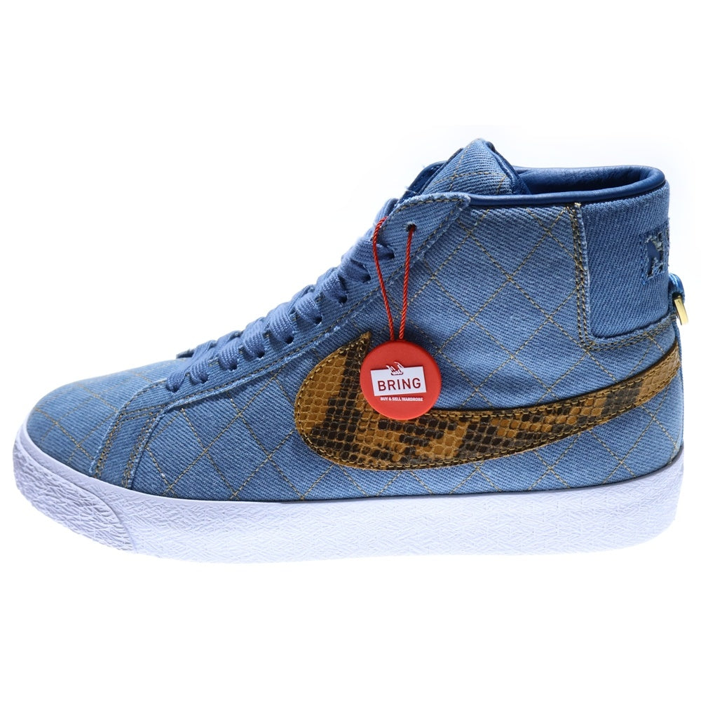 NIKE SB(ナイキエスビー) 22AW ×SUPREME ZOOM BLAZER MID QS DENIM DX8421-400 シュプリーム ズームブレザー デニム ミッドカットスニーカー US9/27.0cm ブルー