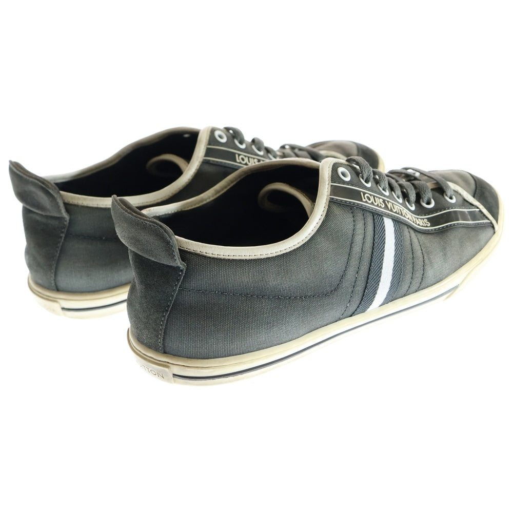 LOUIS VUITTON(ルイヴィトン) ジャーマントレーナー 900389 サイドロゴ キャンバス ローカットスニーカー US8.5/26.5cm グレー