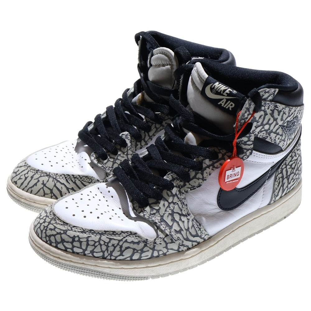 NIKE(ナイキ) AIR JORDAN 1 RETRO HIGH OG WHITE CEMENT DZ5485-052 エアジョーダン1 セメント ハイカットスニーカー US8.5/26.5cm ホワイト/グレー
