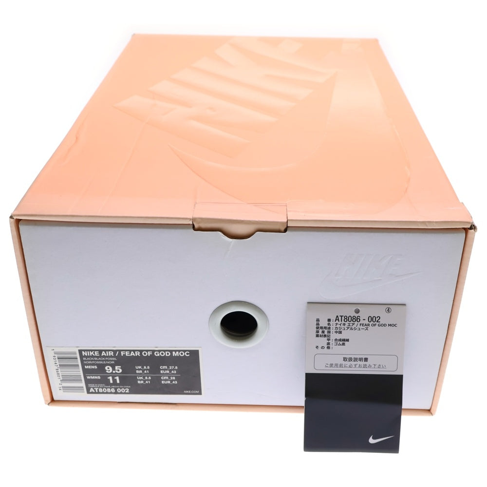 NIKE(ナイキ) × FEAR OF GOD AIR MOCCASIN PURE PLATINUM AT8086-002 フィア オブ ゴッド エア モック ピュア プラチナム ローカットスニーカー US9.5/27.5cm ブラック