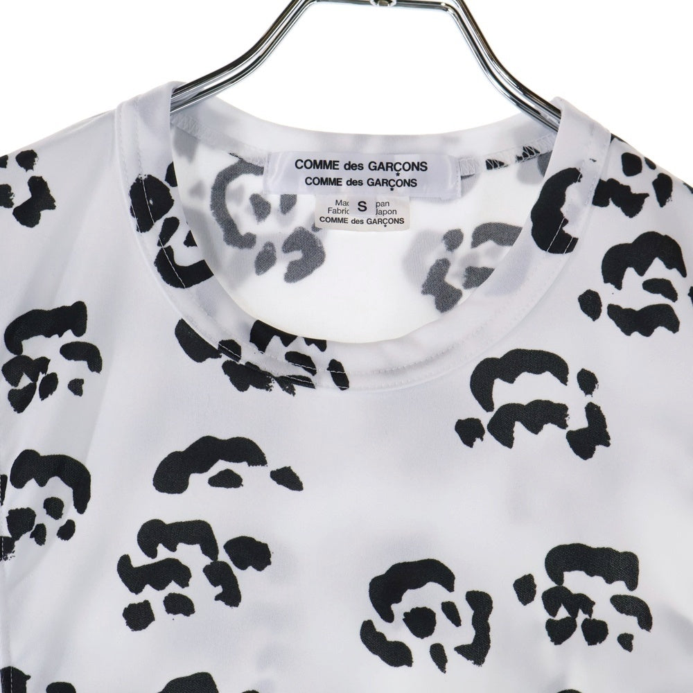 COMME des GARCONS COMME des GARCONS(コムデギャルソンコムデギャルソン) 23SS 総柄 アシンメトリーTシャツ カットソー ホワイト/ブラック レディース RK-T013