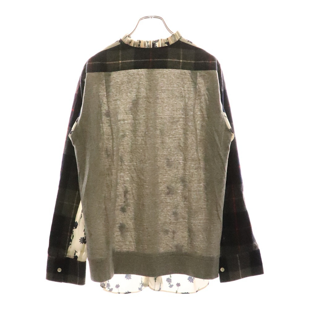 SueUNDERCOVER(スーアンダーカバー) 素材切替 花柄 チェック 長袖シャツ ブラウス マルチ レディース SUV1402-1