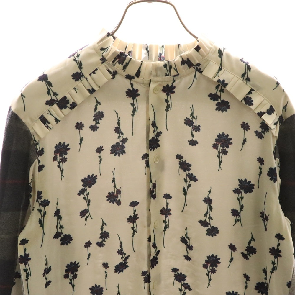 SueUNDERCOVER(スーアンダーカバー) 素材切替 花柄 チェック 長袖シャツ ブラウス マルチ レディース SUV1402-1