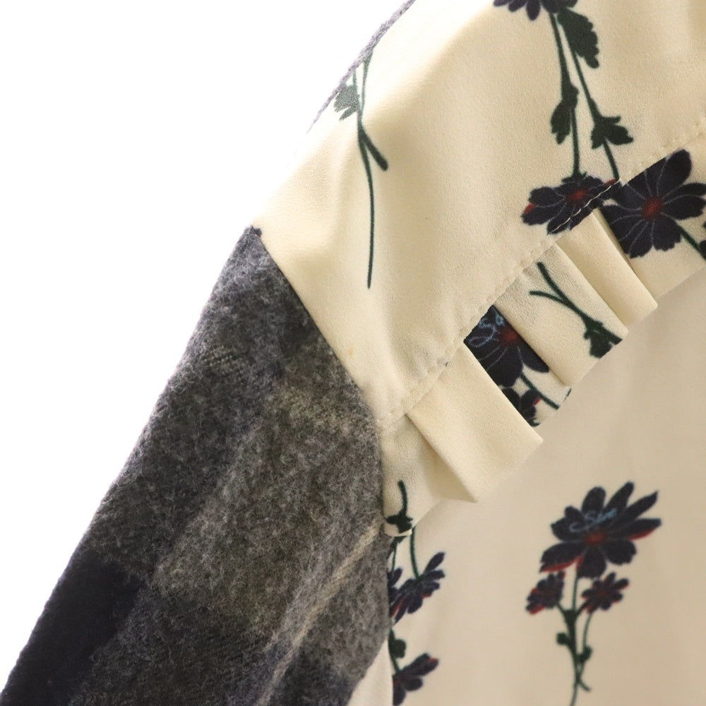 SueUNDERCOVER(スーアンダーカバー) 素材切替 花柄 チェック 長袖シャツ ブラウス マルチ レディース SUV1402-1