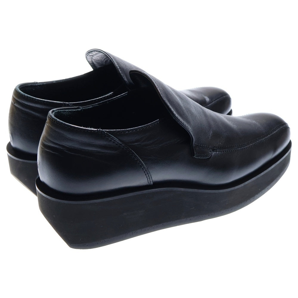 Y's(ワイズ) 厚底 レザー スリッポン シューズ ブラック レディース YW-E01-785