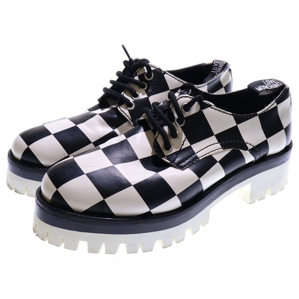 LOVE MOSCHINO(ラブモスキーノ) チェッカー レースアップシューズ ブラック/ホワイト レディース