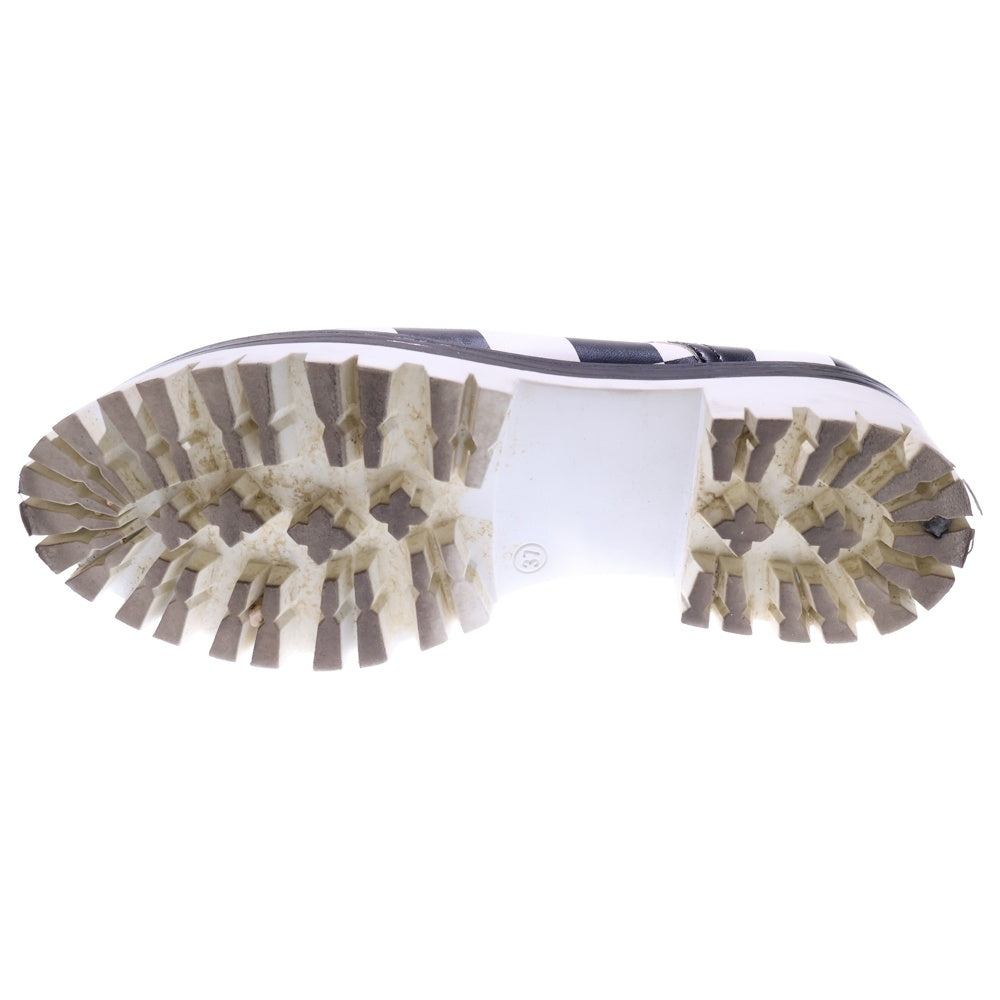 LOVE MOSCHINO(ラブモスキーノ) チェッカー レースアップシューズ ブラック/ホワイト レディース