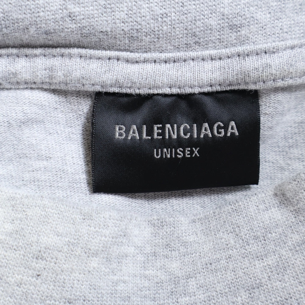 BALENCIAGA(バレンシアガ) 23SS BE KIND BERLIN OVERSIZED T-SHIRT 739028 TPVD5 ビーカインド ロゴオーバーサイズ半袖Tシャツ カットソー グレー
