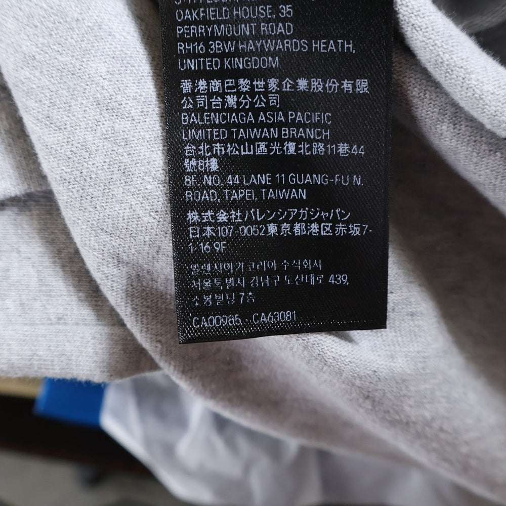 BALENCIAGA(バレンシアガ) 23SS BE KIND BERLIN OVERSIZED T-SHIRT 739028 TPVD5 ビーカインド ロゴオーバーサイズ半袖Tシャツ カットソー グレー