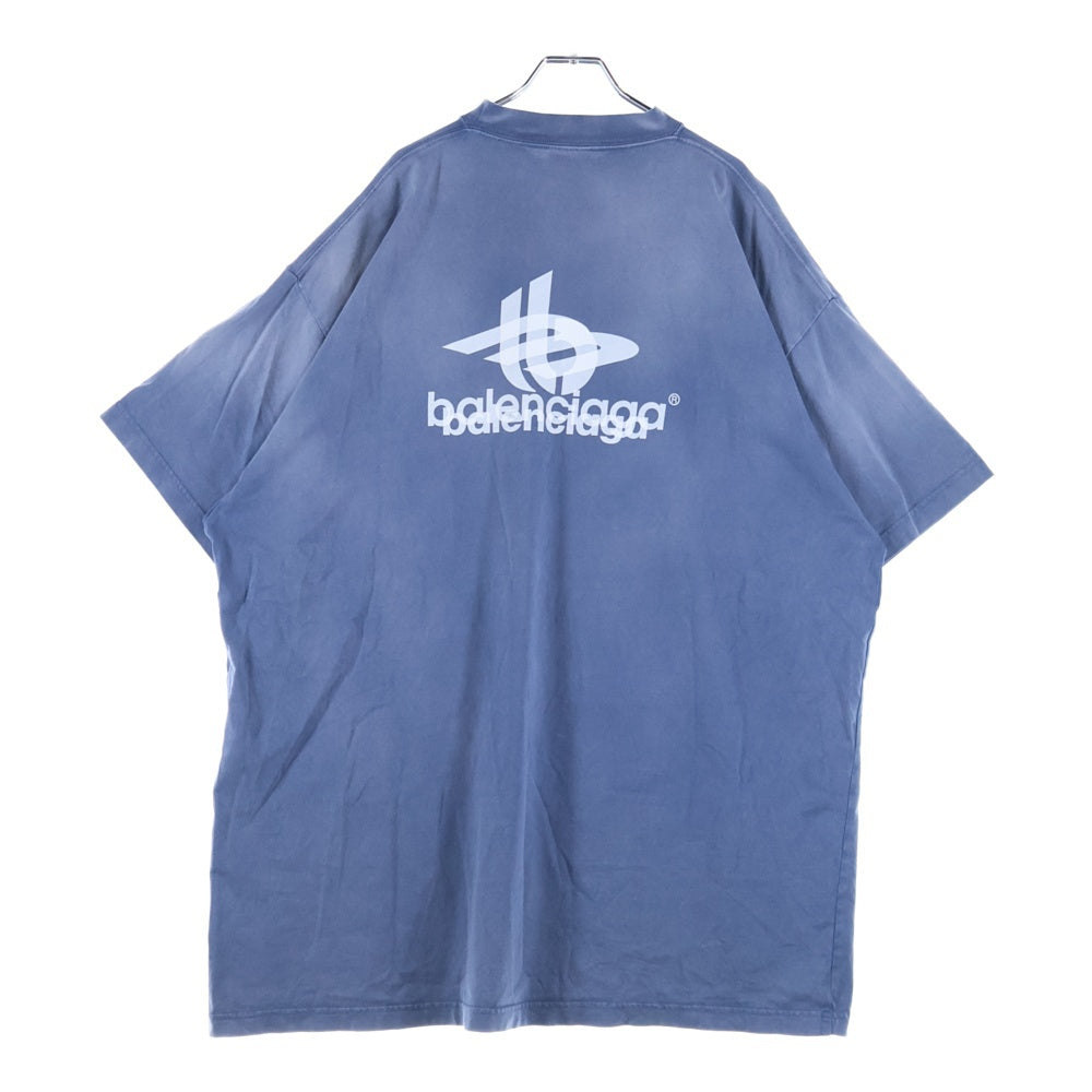 BALENCIAGA(バレンシアガ) 23AW LAYERED SPORTS LOGO TEE 739028 TPVF2 レイヤード スポーツ ロゴT 半袖Tシャツカットソー ネイビー