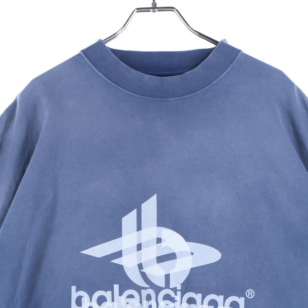 BALENCIAGA(バレンシアガ) 23AW LAYERED SPORTS LOGO TEE 739028 TPVF2 レイヤード スポーツ ロゴT 半袖Tシャツカットソー ネイビー