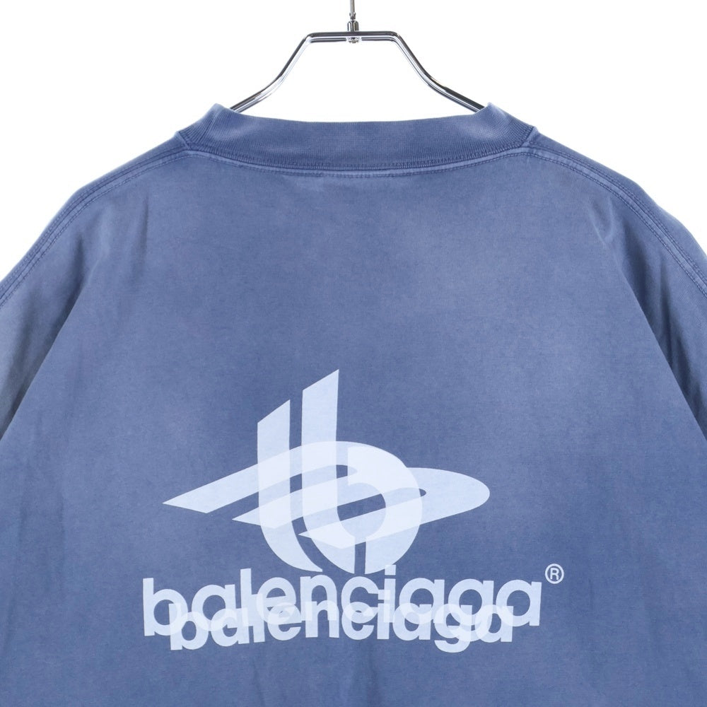 BALENCIAGA(バレンシアガ) 23AW LAYERED SPORTS LOGO TEE 739028 TPVF2 レイヤード スポーツ ロゴT 半袖Tシャツカットソー ネイビー