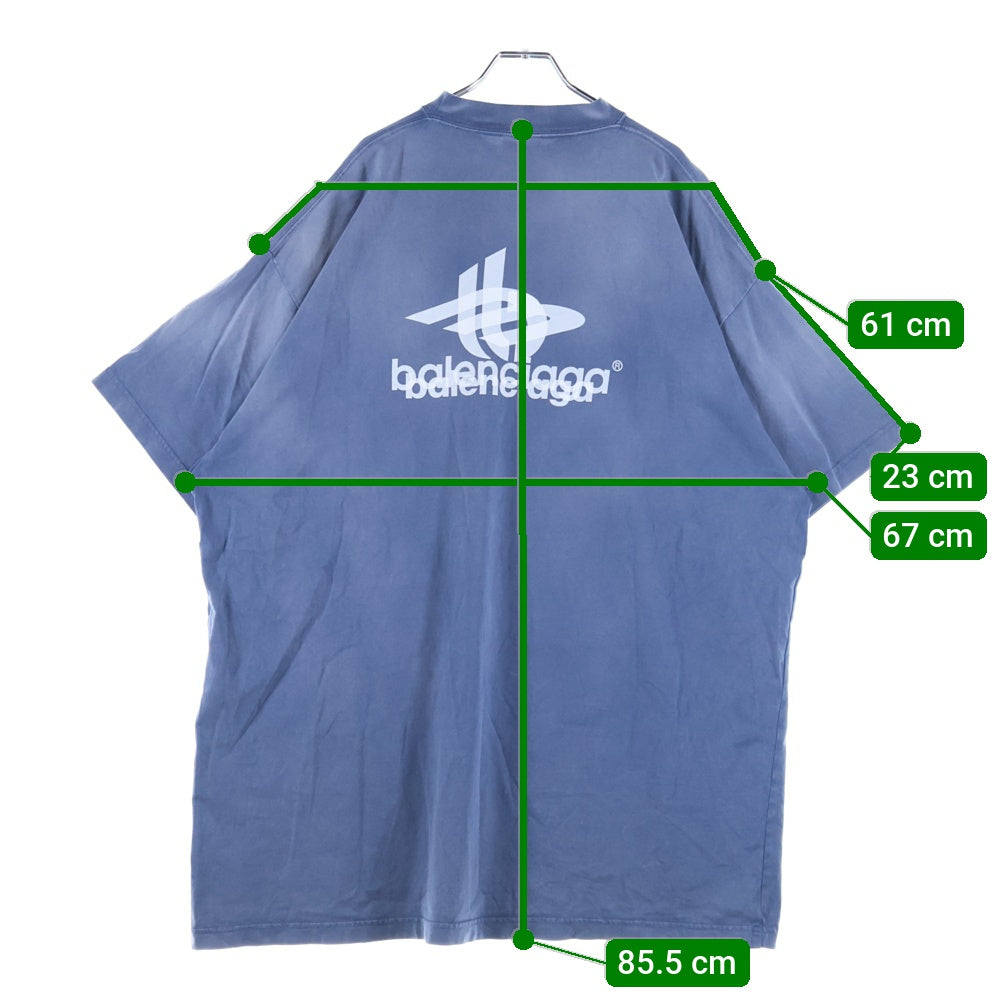 BALENCIAGA(バレンシアガ) 23AW LAYERED SPORTS LOGO TEE 739028 TPVF2 レイヤード スポーツ ロゴT 半袖Tシャツカットソー ネイビー