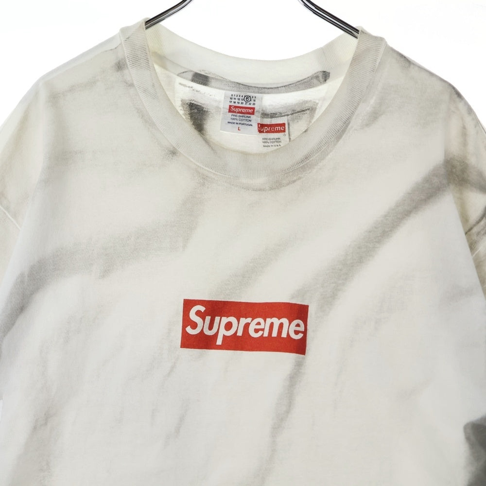 SUPREME(シュプリーム) 24SS ×MM6 Maison Margiela Box Logo Tee エムエムシックスメゾンマルジェラ ボックスロゴプリント半袖Tシャツ カットソー ホワイト