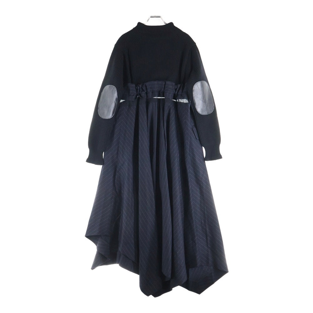 Sacai(サカイ) Wool Knit × Chalk Stripe Dress 22-06327 ニット