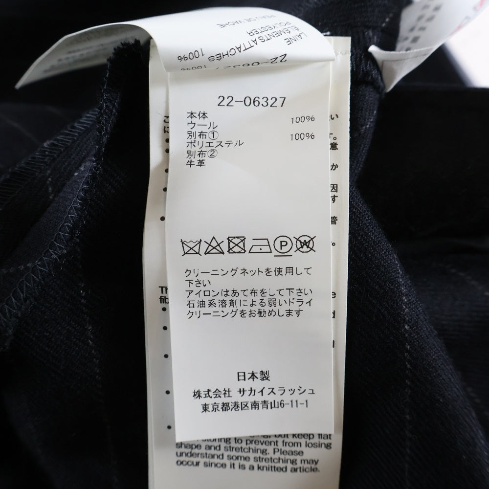 Sacai(サカイ) Wool Knit × Chalk Stripe Dress 22-06327 ニットドッキングストライプドレス ブラック レディース