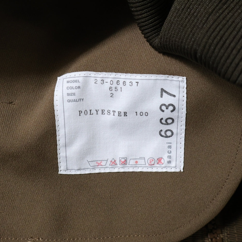 Sacai(サカイ) Technical Jersey Blouson 23-06637 テクニカルジャージ ブルゾン ジャケット ブラウン