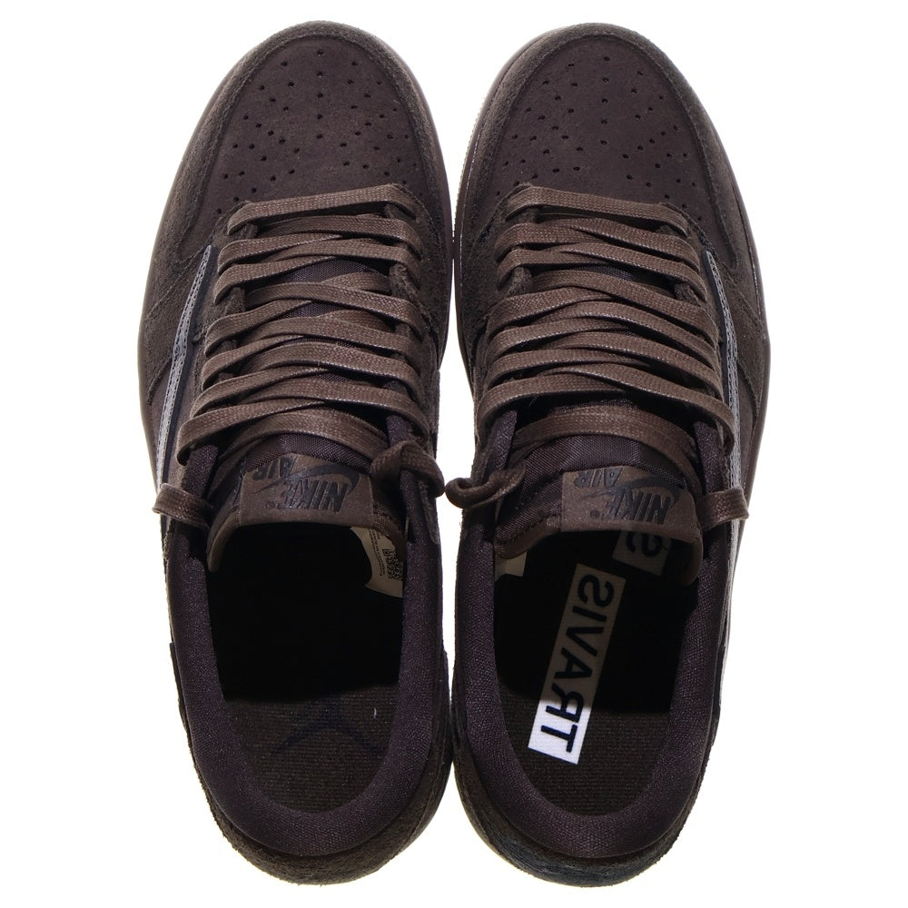 NIKE(ナイキ) ×TRAVIS SCOTT AIR JORDAN 1 LOW OG SP VELVET BROWN DM7866-202 トラヴィススコット エアジョーダン1 ローカットスニーカー ブラウン US9/27.0cm