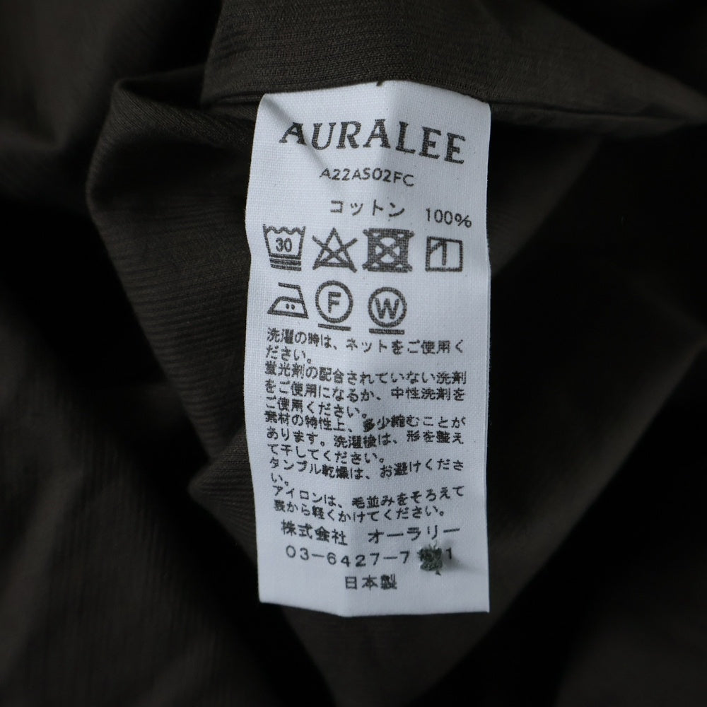 AURALEE(オーラリー) 22AW FINX LIGHT CORDUROY SHIRTS A22AS02FC レギュラーカラー コーデュロイ 長袖シャツ ブラウン